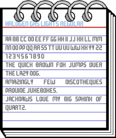 Halogen Gas Lights Regular Font