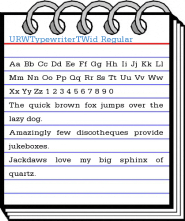 URWTypewriterTWid Regular Font