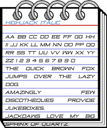 Highjack Italic Font
