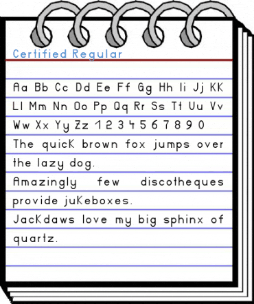 Certified Regular Font