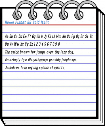Home Planet BB Bold Italic Font