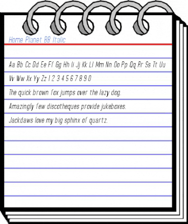 Home Planet BB Italic Font