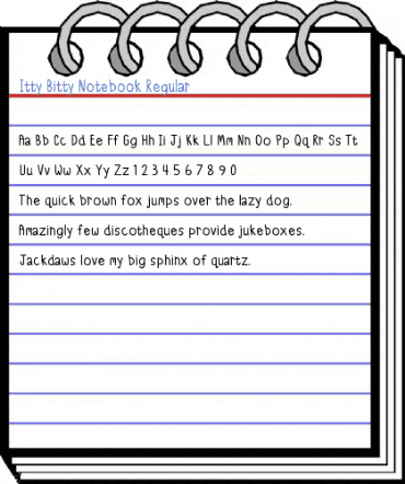 Itty Bitty Notebook Font