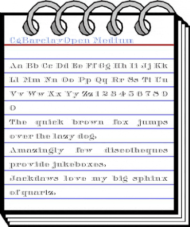 CgBarclayOpen Medium Font