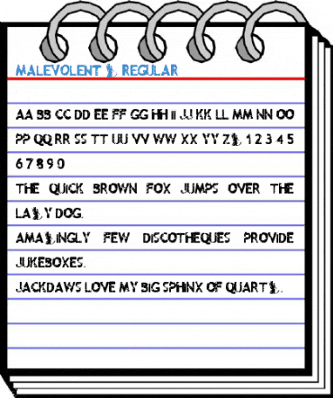 Malevolent z Regular Font