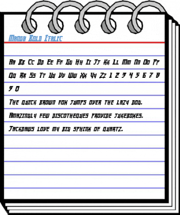 Manga Bold Italic Font