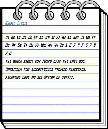 Manga Italic Font