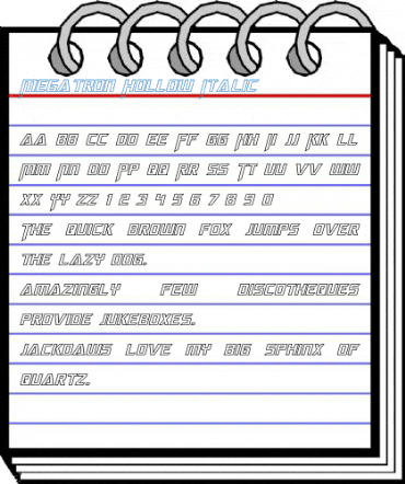 Megatron Hollow Italic Font