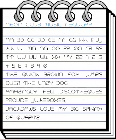 NEON CLUB MUSIC Regular Font