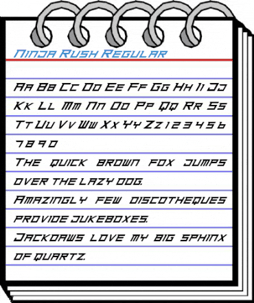 Ninja Rush Regular Font