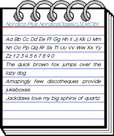 Nordica Plus NordicaClassicLtExtObl Font