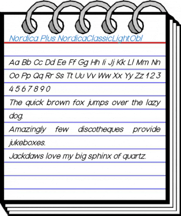 Nordica Plus NordicaClassicLightObl Font