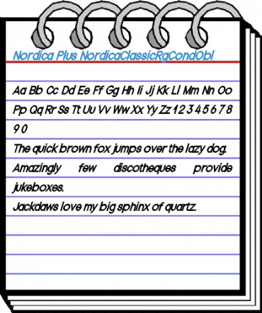 Nordica Plus NordicaClassicRgCondObl Font