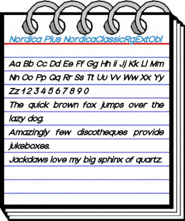 Nordica Plus NordicaClassicRgExtObl Font
