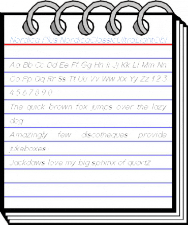 Nordica Plus NordicaClassicUltraLightObl Font