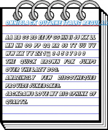 OMNIBLACK Outline Italic Font