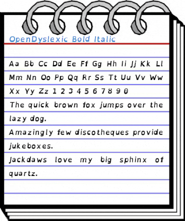 OpenDyslexic Bold Italic Font