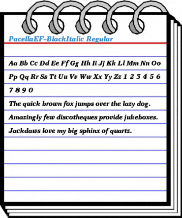 PacellaEF-BlackItalic Regular Font