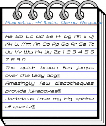 Planetium-X Italic Demo Regular Font