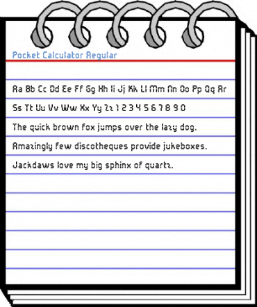 Pocket Calculator Regular Font