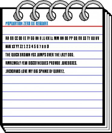 Population Zero BB Regular Font