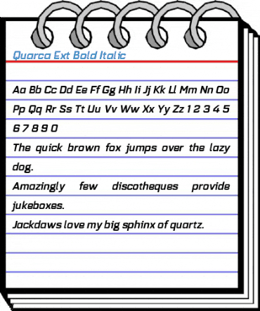 Quarca Ext Bold Italic Font