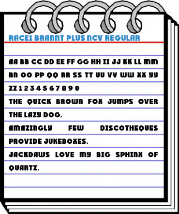 RACE1 Brannt Plus NCV Regular Font