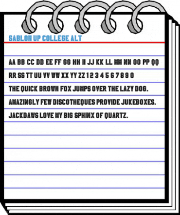 Sablon Up College Alt Font
