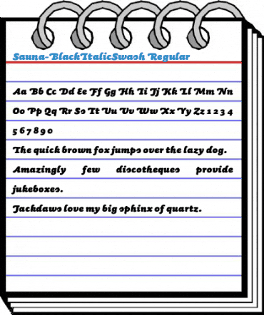 Sauna-BlackItalicSwash Regular Font