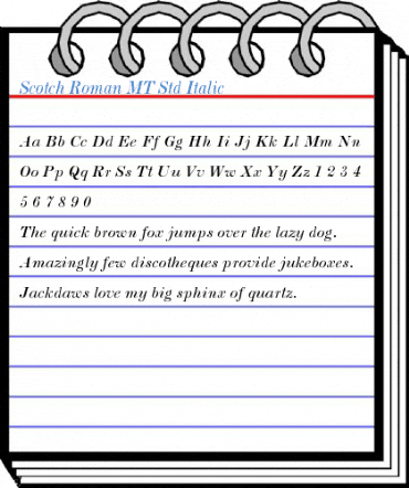 Scotch Roman MT Std Italic Font