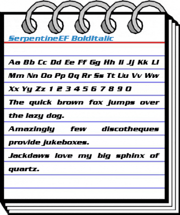 SerpentineEF BoldItalic Font