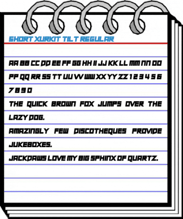 Short Xurkit Tilt Regular Font