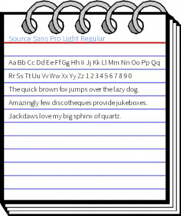 Source Sans Pro Light Regular Font