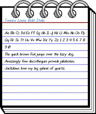 Tooney Loons Bold Italic Font