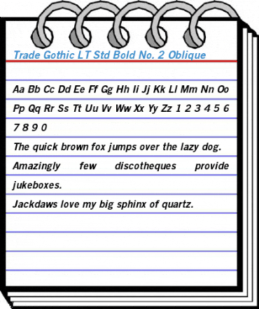 Trade Gothic LT Std Bold No. 2 Oblique Font