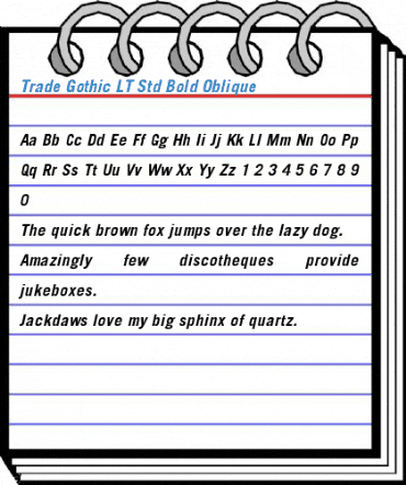 Trade Gothic LT Std Bold Oblique Font