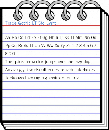 Trade Gothic LT Std Light Font