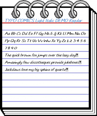 TYPO COMICS Light Italic DEMO Regular Font