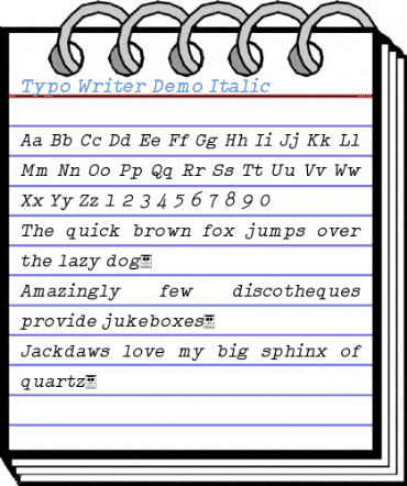 Typo Writer Demo Italic Font
