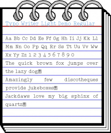 Typo Writer Light Demo Regular Font