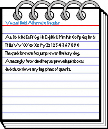 Vacant Bold Alternate Regular Font