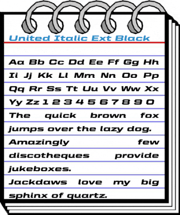United Italic Ext Black Font