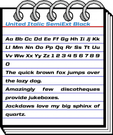 United Italic SemiExt Black Font