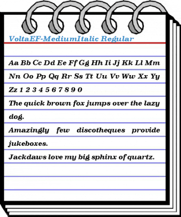 VoltaEF-MediumItalic Regular Font