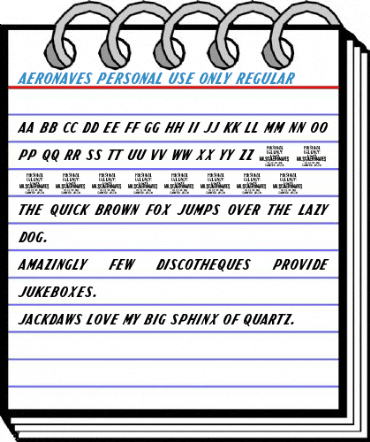 Aeronaves PERSONAL USE ONLY Regular Font