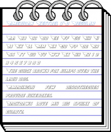 American Kestrel 3D Regular Font