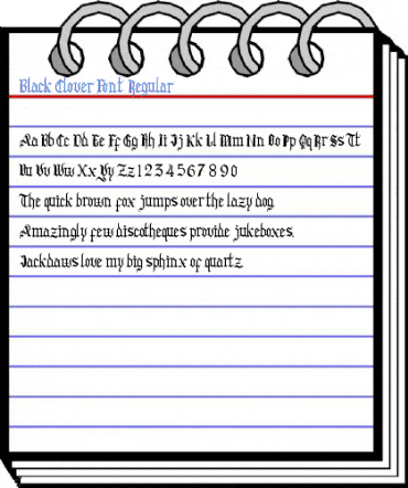 Black Clover Font Regular Font