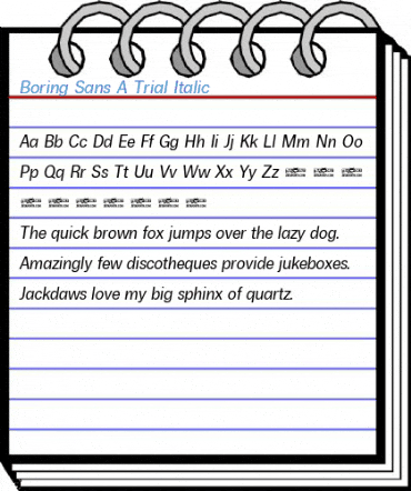 Boring Sans A Trial Italic Font