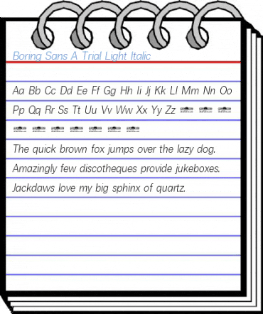 Boring Sans A Trial Light Italic Font