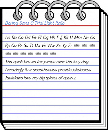 Boring Sans C Trial Light Italic Font